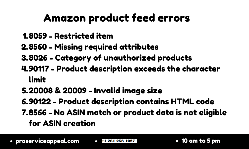 Amazon product feed errors